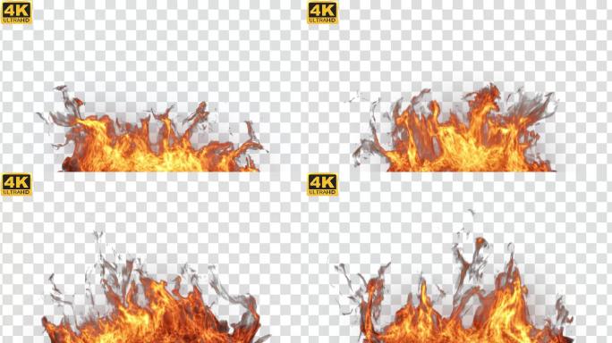 【4K】火焰燃烧059-alpha通道