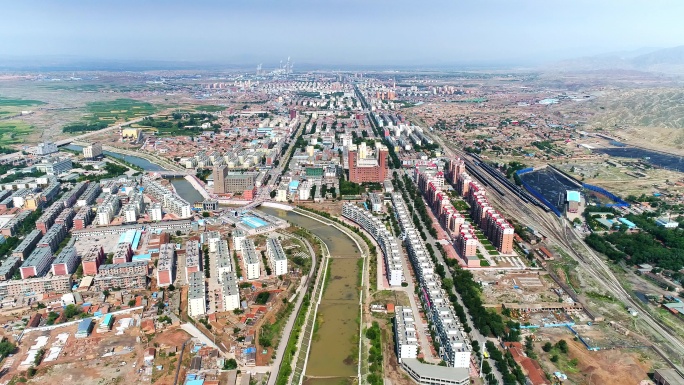 白银市，平川区，航拍大景