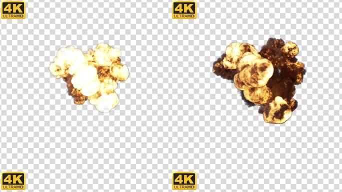 【4K】爆炸浓烟顶视33-alpha通道