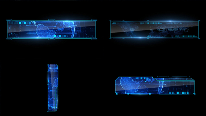 6款蓝色科技字幕条