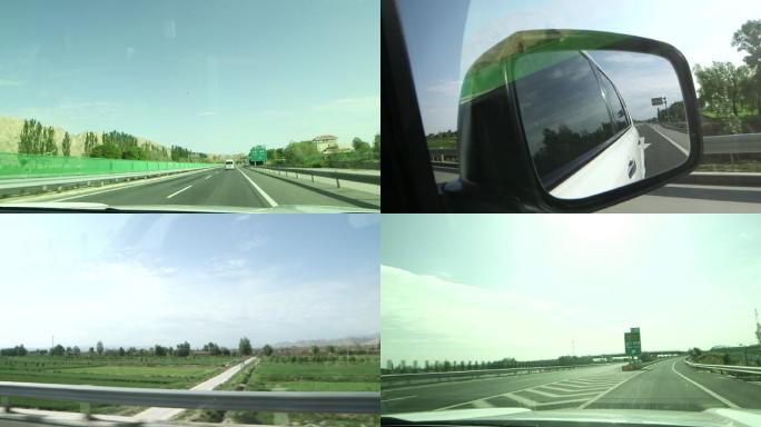 车内公路实拍风景高速素材
