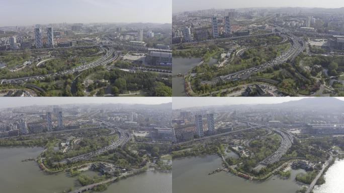 4K-原素材-南京新庄立交桥航拍