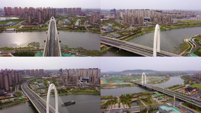 [有版权]4k航拍南京市六合区雄州大桥