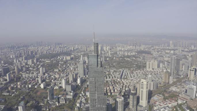 4K-log原素材-南京第一高楼紫峰大