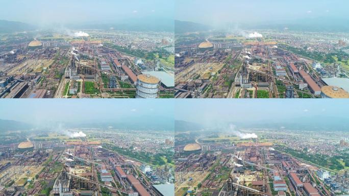 汉中汉钢集祖国大开发钢铁厂工厂航拍