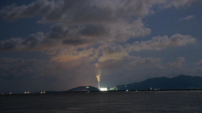 鳌江入海口夜景延时