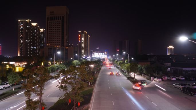 胜利路街道夜景延时