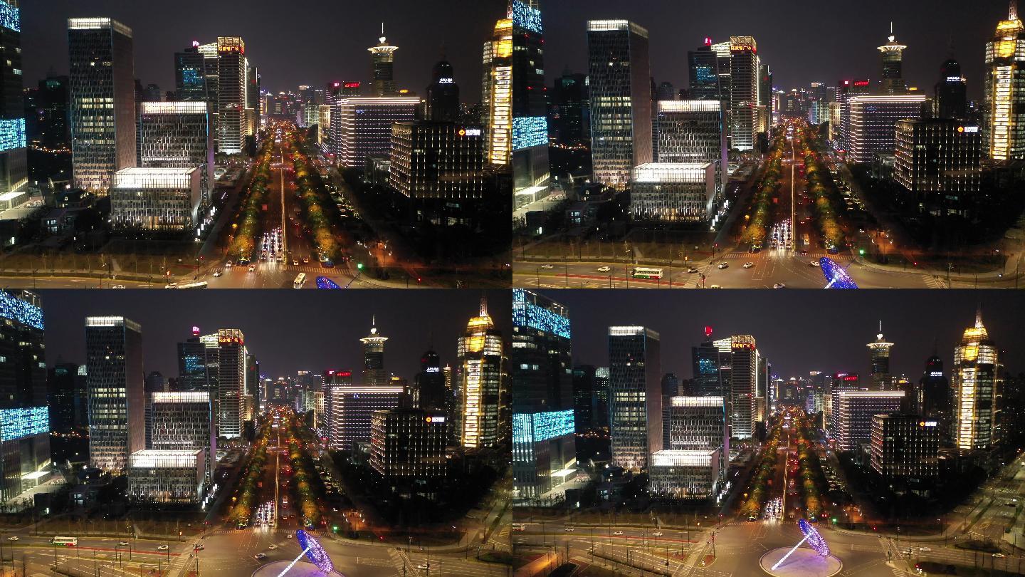 4K原素材-航拍世纪大道及上海城市全景