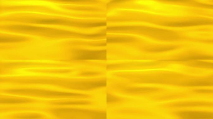 黄色金黄色旗帜无缝循环小波纹