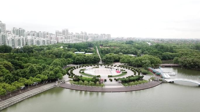 上海世纪公园航拍4K素材