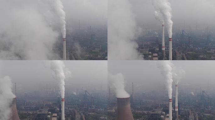 4K环境污染-烟囱-钢铁厂-雾霾