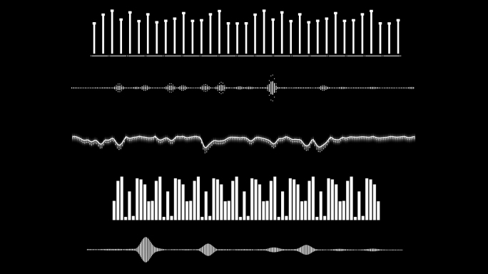 5款音波波形素材（带透明通道）