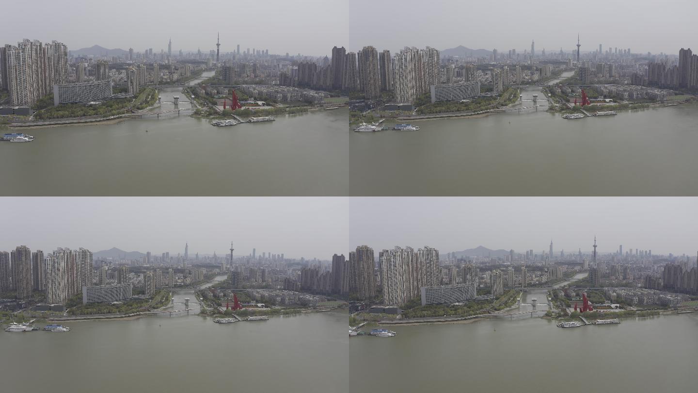 4K-log原素材-南京城市大景航拍