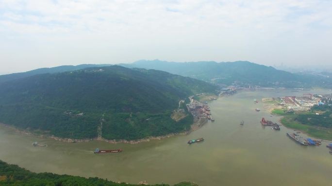 重庆长江经济带4K航拍物流水路航运