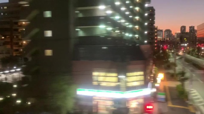 日本东京城市街道镜头平移