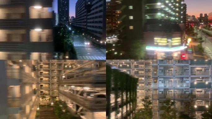 日本东京城市街道镜头平移