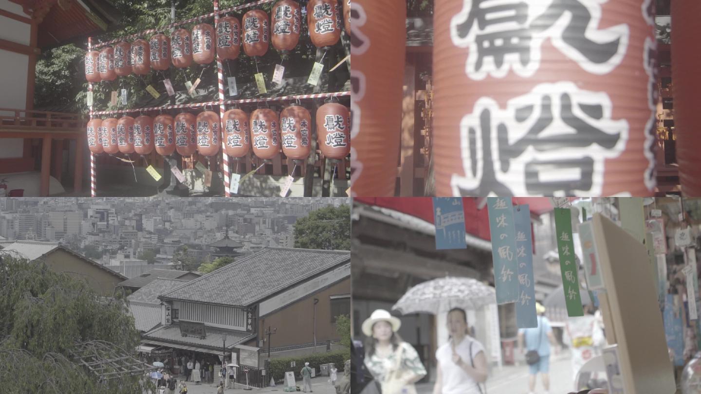 日本寺庙风铃城市街道