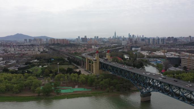 4K-原素材-南京长江大桥航拍
