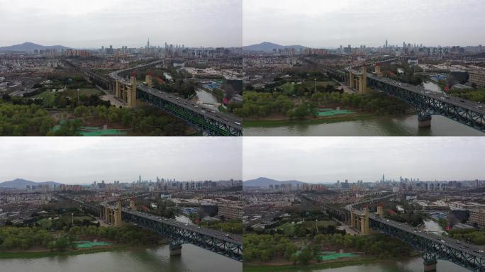 4K-原素材-南京长江大桥航拍