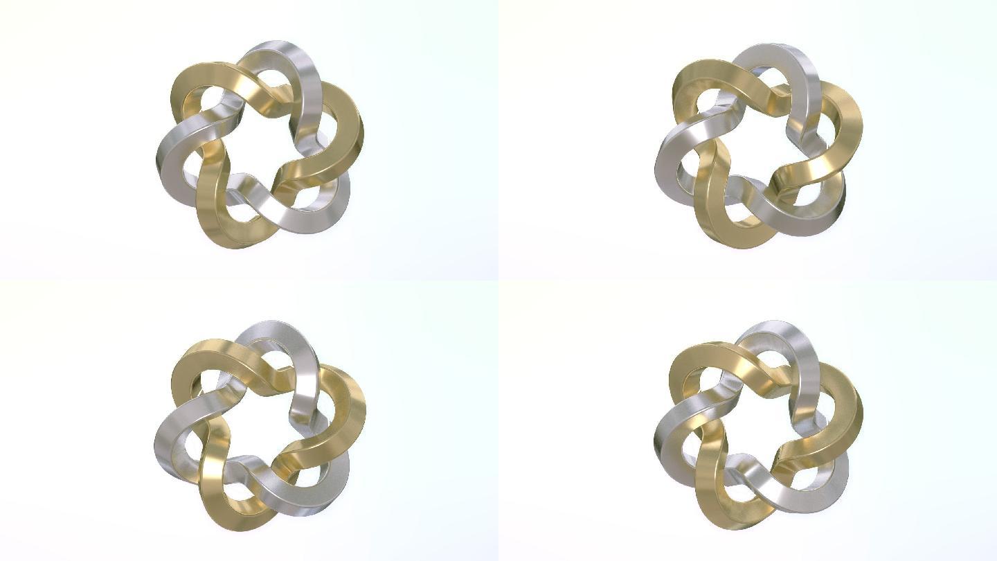 流动金属圈-莫比乌斯环-3d模型