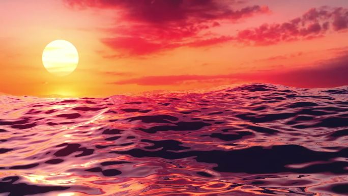 海边日落日出太阳海水夕阳