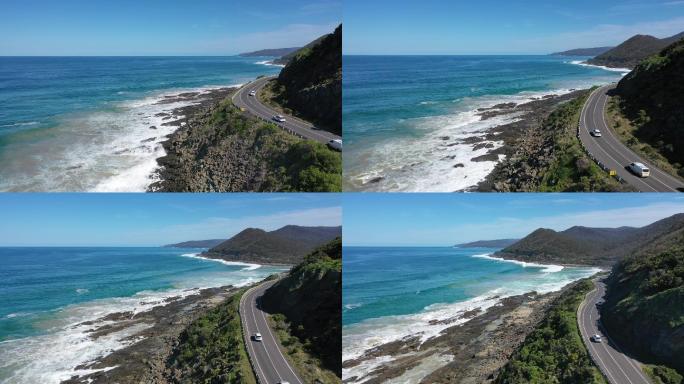 4K原片-澳洲大洋路航拍公路、大海