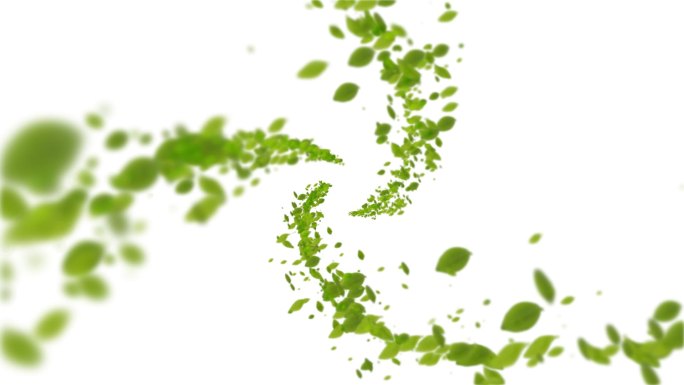 绿叶旋转粒子汇聚（透明）视频素材