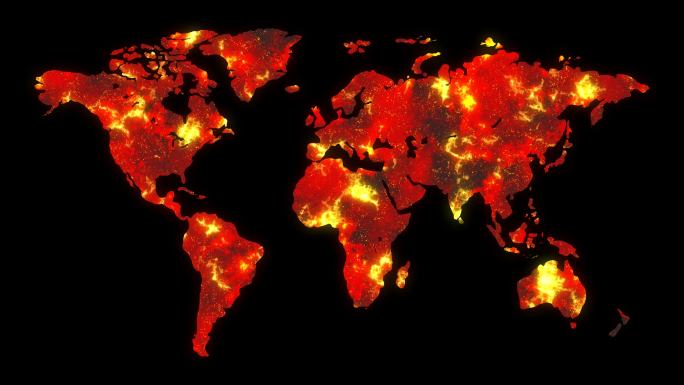 4K世界地图疫情辐射蔓延（带通道）