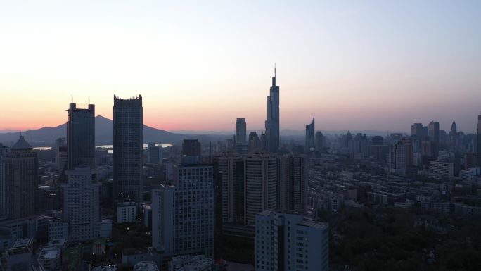 4K-原素材-南京日出城市日出