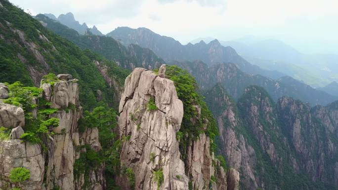 黄山猴子观海黄山风景黄山风光