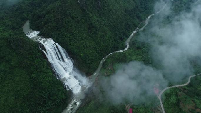 滴水滩瀑布安顺滴水滩航拍航拍瀑布