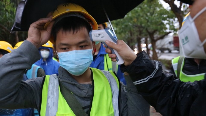 疫情期间工地建设视频拍摄素材