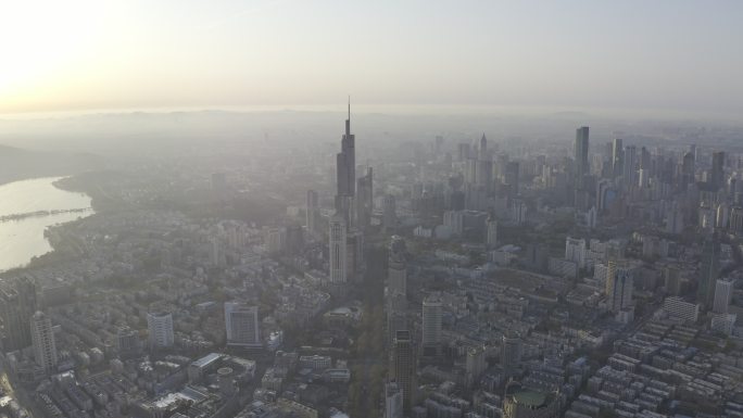 4K-HLG原素材-南京城市大景航拍