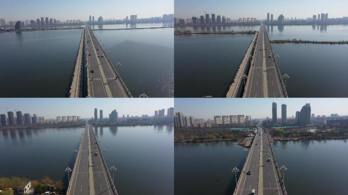 4K-原素材-临沂沂河大桥航拍
