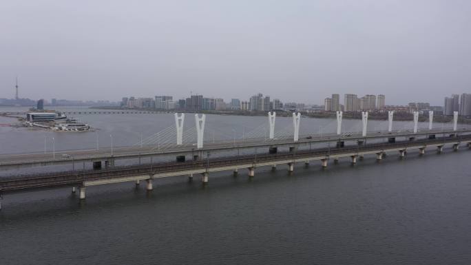4K-原素材-临沂沂河大桥航拍
