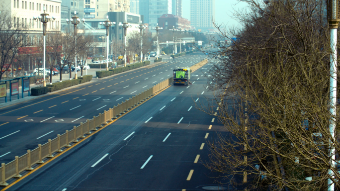 4K新冠疫情期间空旷的街道