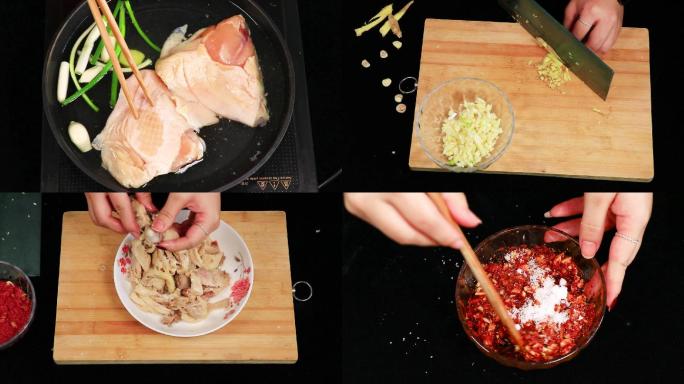 美食香油鸡制作过程素材视频