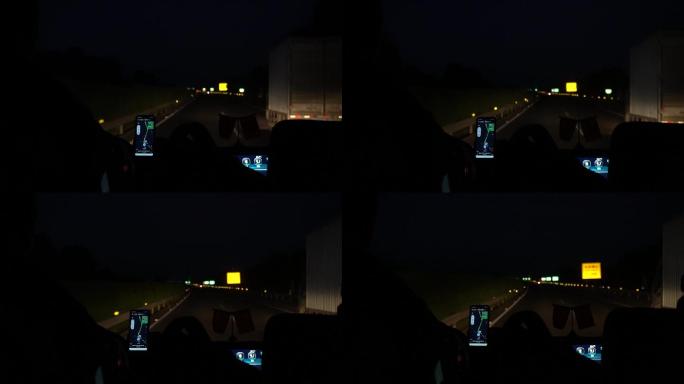 【原创拍摄】晚上客车高速行驶C0014