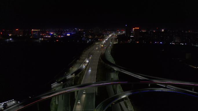 4K-原素材-临沂双岭路立交夜景