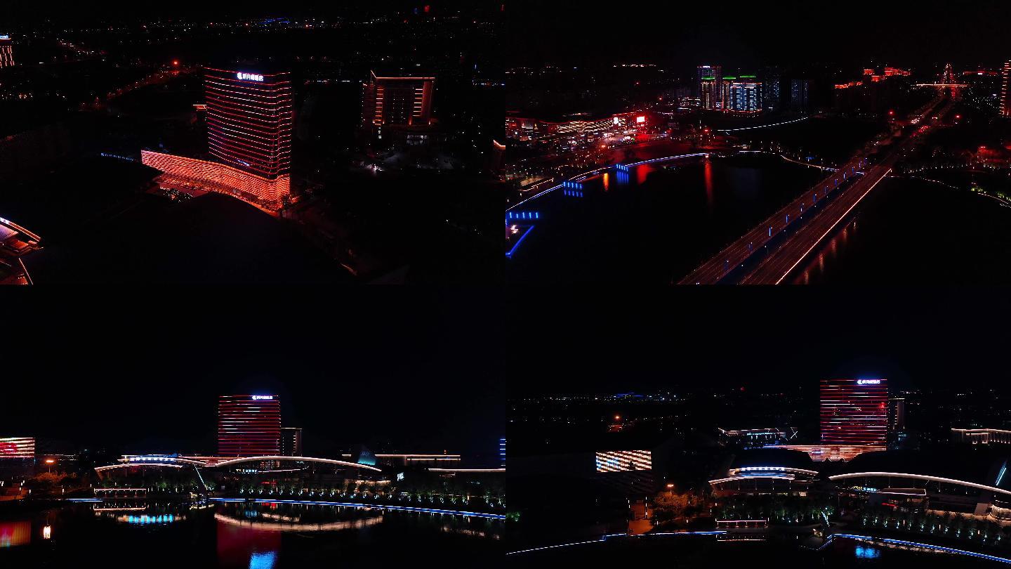 2020扬州京华城明月湖西区4k夜景航拍