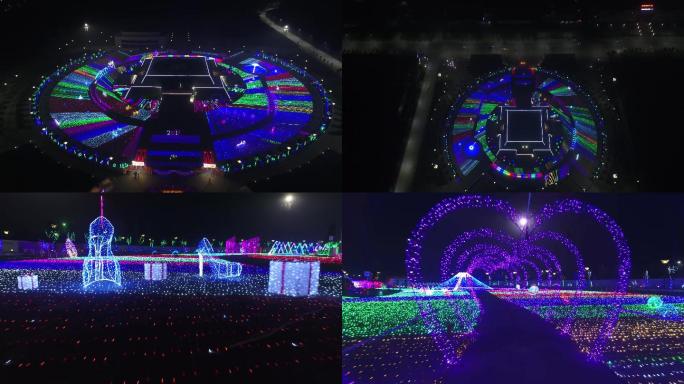 中江博物馆航拍灯会夜景