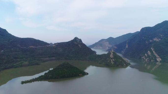 秦岭生态黑河湖泊周至水库航拍4K