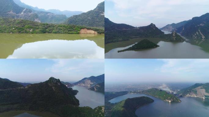 秦岭生态黑河湖泊周至水库航拍4K