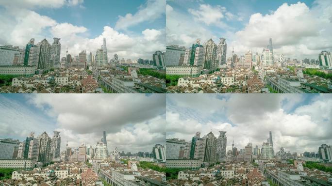 4K上海老弄堂与现代建筑延时