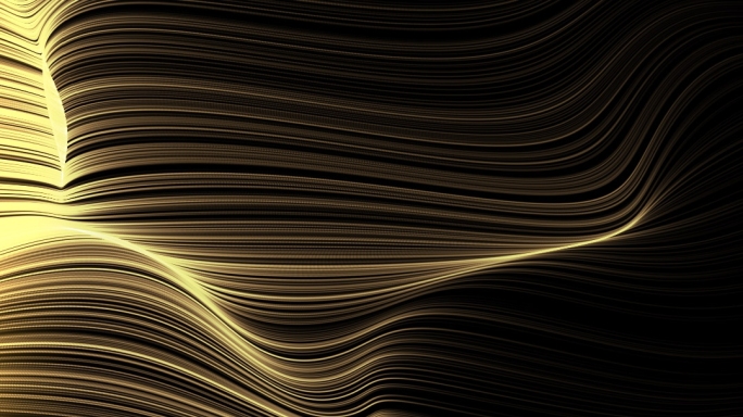 4K震撼抽象金色粒子流动视频背景