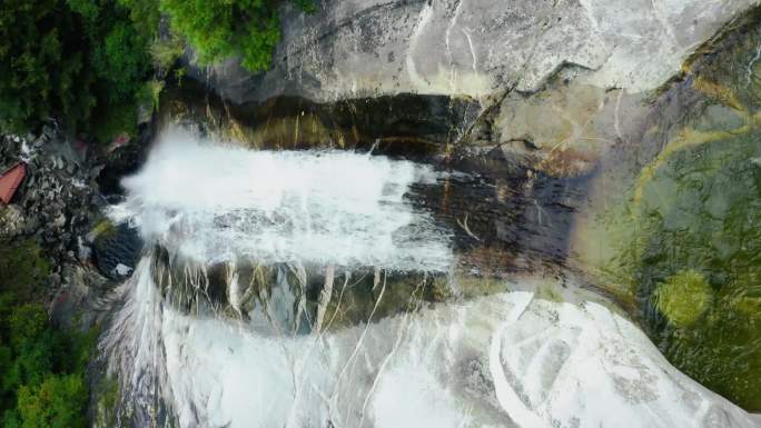 秦岭黑河瀑布森林泉水源地航拍4K