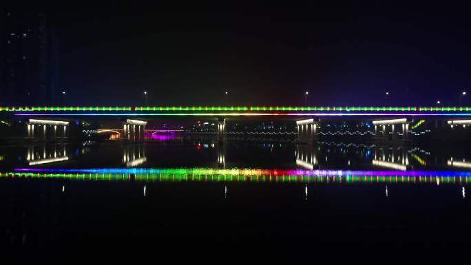 中江航拍大桥夜景