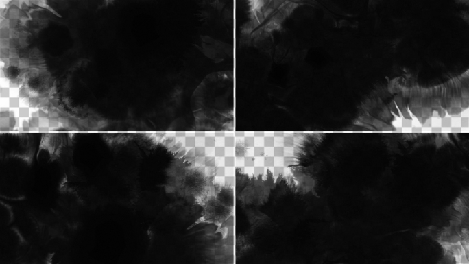 水墨遮罩素材4款带通道V5