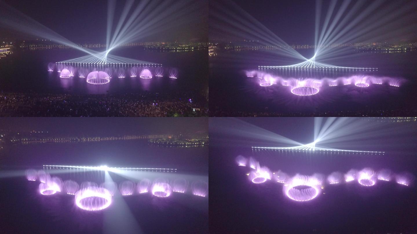 唐山南湖音乐喷泉航拍2.7K