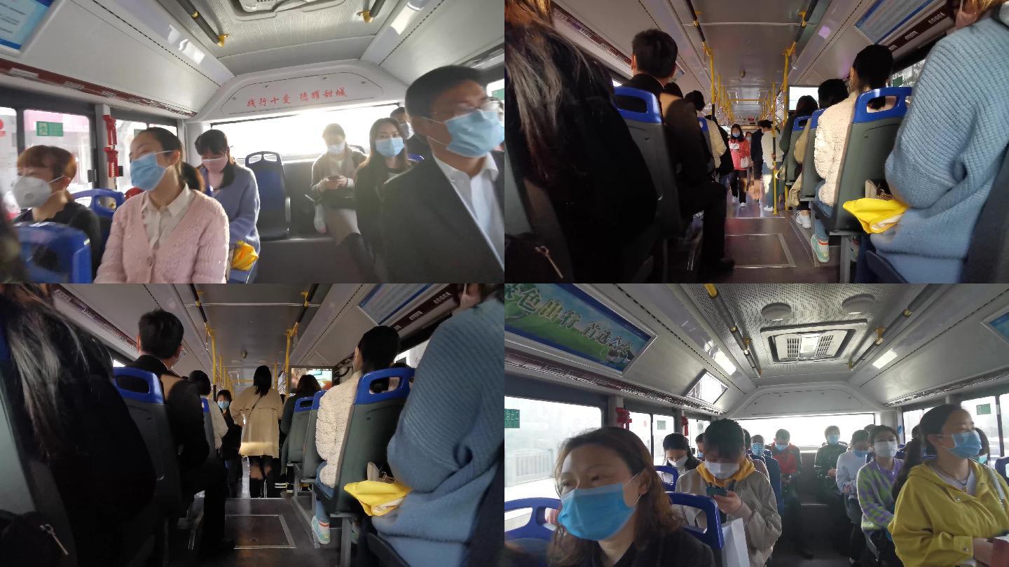 4K疫情防控-坐公交戴口罩-可商用